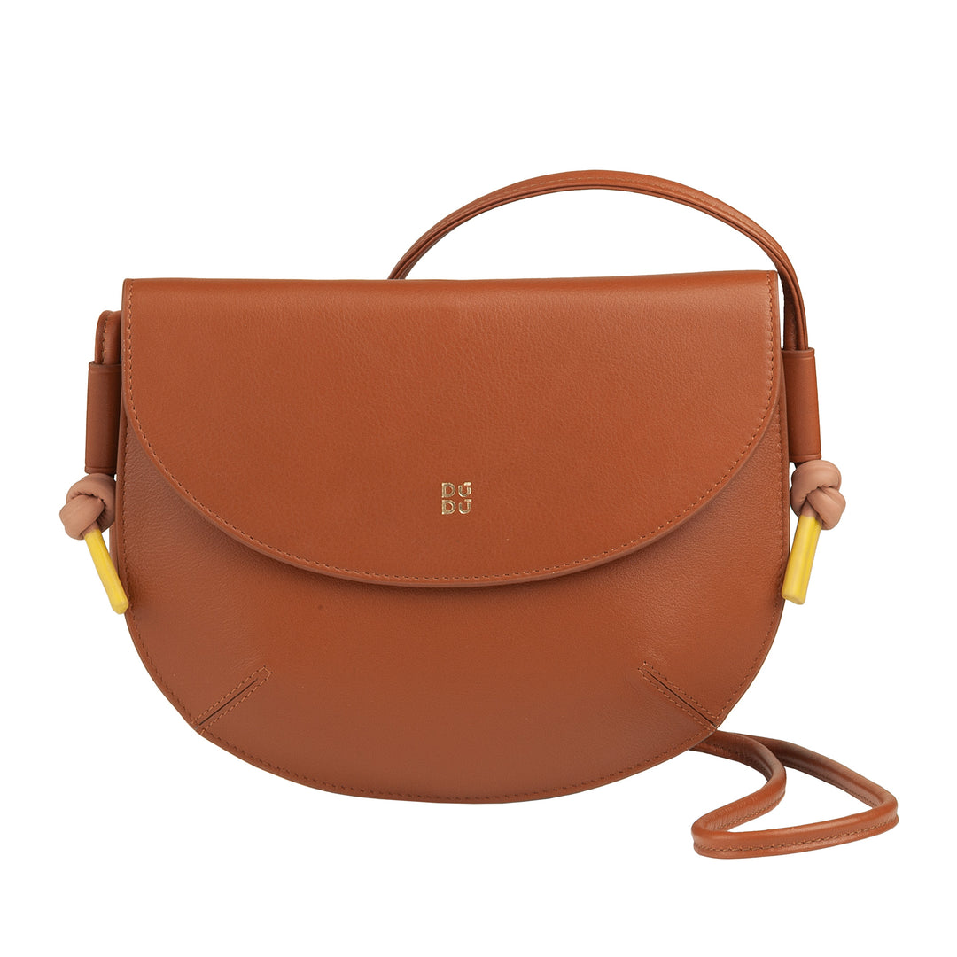 DUDU Sac à Bandoulière pour Femme avec Rabat en Cuir Véritable, Petit Sac à Bandoulière avec Rabat à Bouton Magnétique, Sac à Main