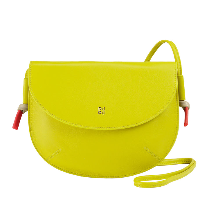 DUDU Sac à Bandoulière pour Femme avec Rabat en Cuir Véritable, Petit Sac à Bandoulière avec Rabat à Bouton Magnétique, Sac à Main