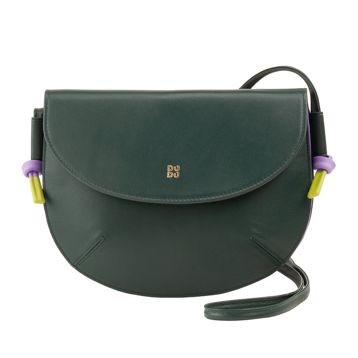 DUDU Sac à Bandoulière pour Femme avec Rabat en Cuir Véritable, Petit Sac à Bandoulière avec Rabat à Bouton Magnétique, Sac à Main