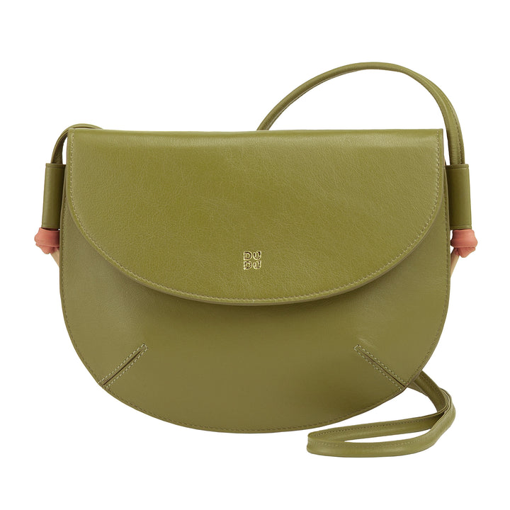 DUDU Sac à Bandoulière pour Femme avec Rabat en Cuir Véritable, Petit Sac à Bandoulière avec Rabat à Bouton Magnétique, Sac à Main