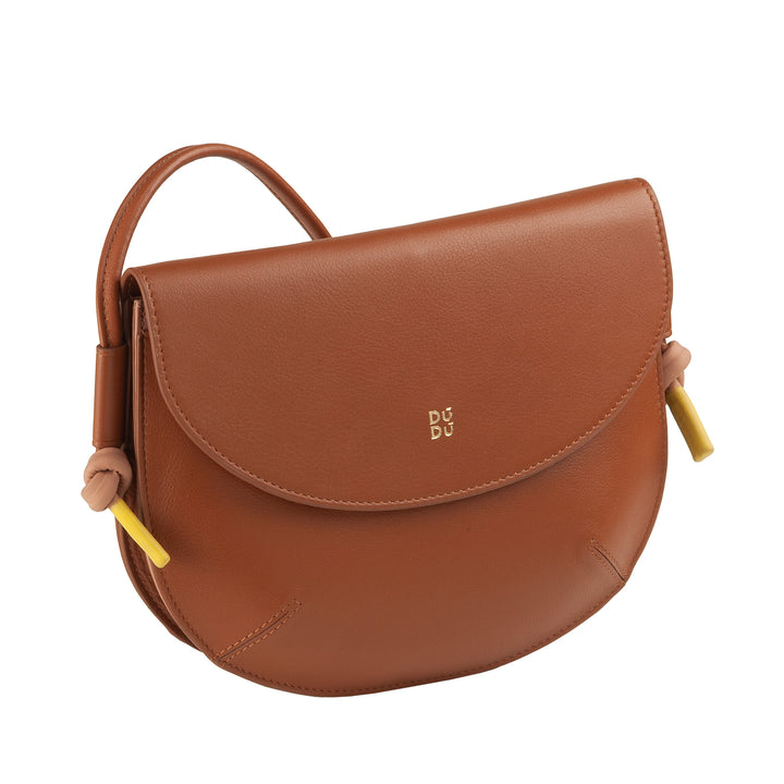 DUDU Sac à Bandoulière pour Femme avec Rabat en Cuir Véritable, Petit Sac à Bandoulière avec Rabat à Bouton Magnétique, Sac à Main