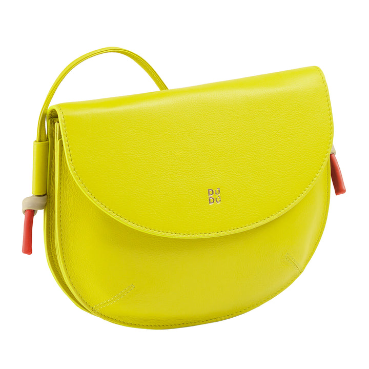 DUDU Sac à Bandoulière pour Femme avec Rabat en Cuir Véritable, Petit Sac à Bandoulière avec Rabat à Bouton Magnétique, Sac à Main