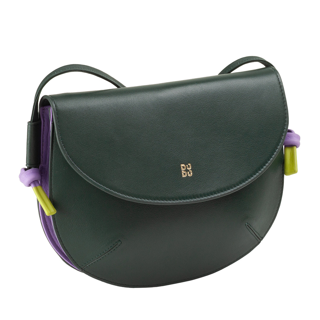 DUDU Sac à Bandoulière pour Femme avec Rabat en Cuir Véritable, Petit Sac à Bandoulière avec Rabat à Bouton Magnétique, Sac à Main