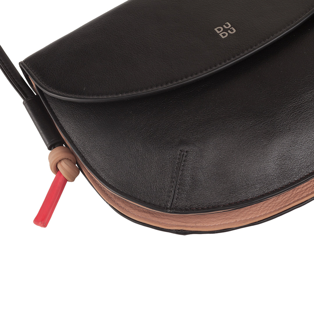 DUDU Sac à Bandoulière pour Femme avec Rabat en Cuir Véritable, Petit Sac à Bandoulière avec Rabat à Bouton Magnétique, Sac à Main