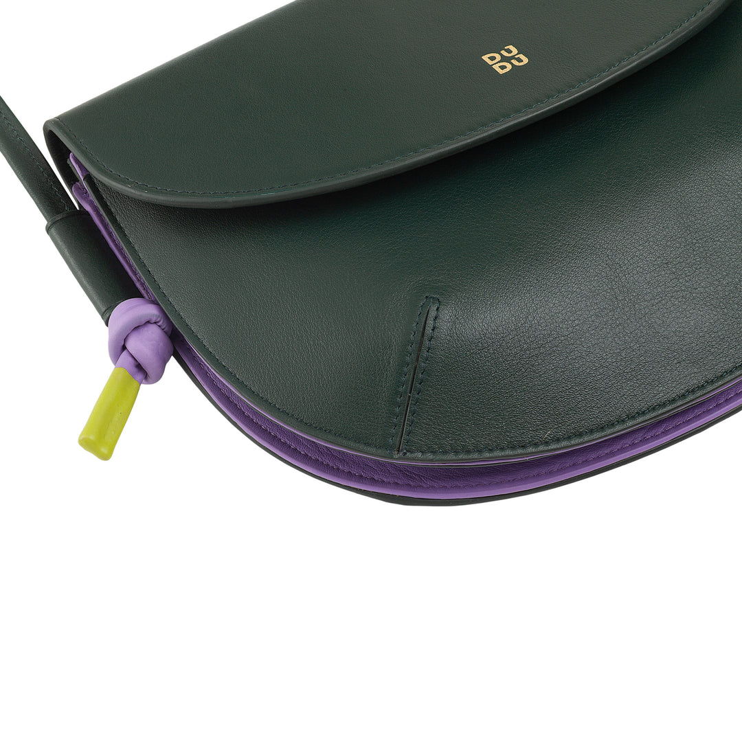 DUDU Sac à Bandoulière pour Femme avec Rabat en Cuir Véritable, Petit Sac à Bandoulière avec Rabat à Bouton Magnétique, Sac à Main