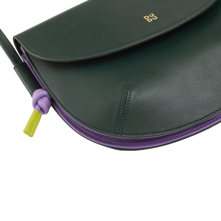 DUDU Sac à Bandoulière pour Femme avec Rabat en Cuir Véritable, Petit Sac à Bandoulière avec Rabat à Bouton Magnétique, Sac à Main