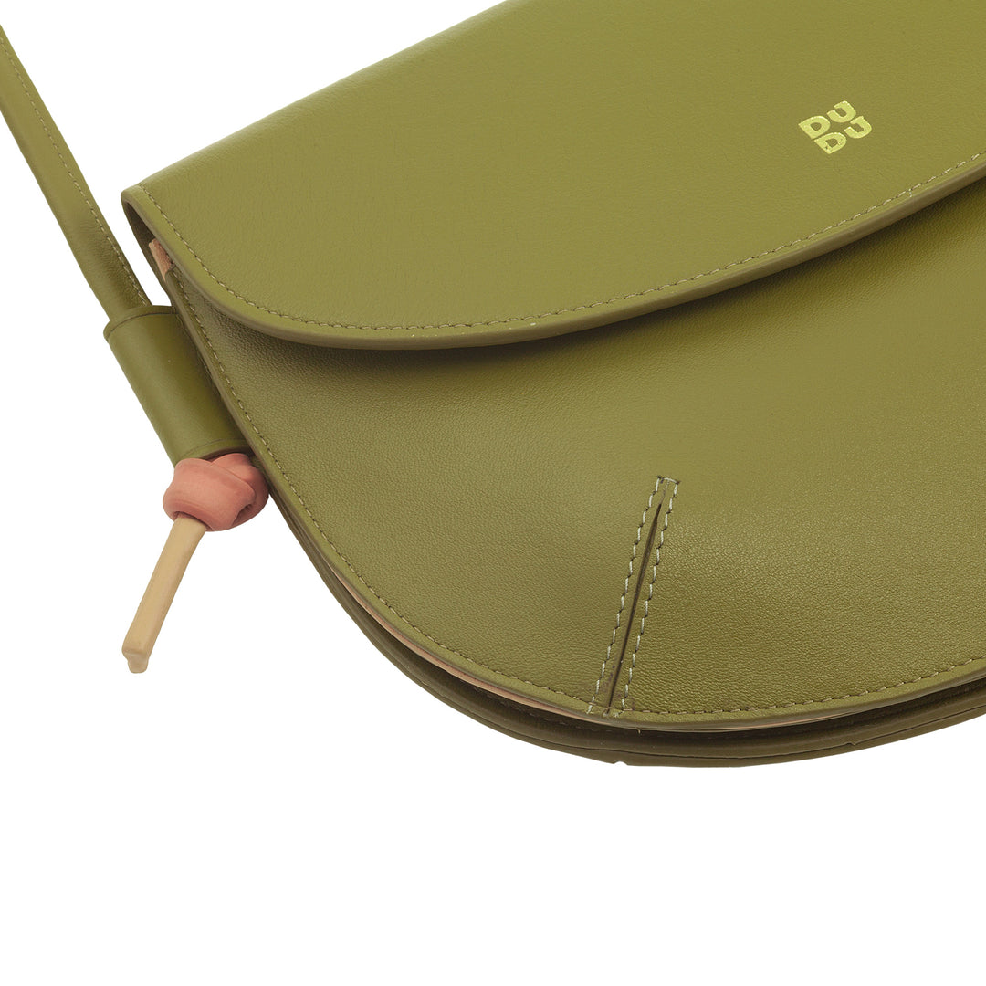 DUDU Sac à Bandoulière pour Femme avec Rabat en Cuir Véritable, Petit Sac à Bandoulière avec Rabat à Bouton Magnétique, Sac à Main