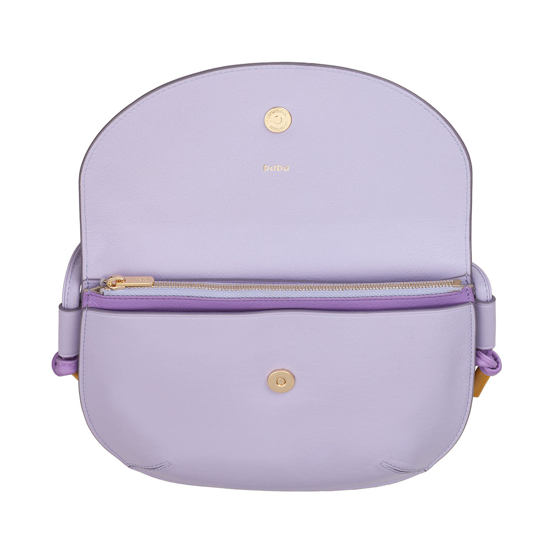 DUDU Sac à Bandoulière pour Femme avec Rabat en Cuir Véritable, Petit Sac à Bandoulière avec Rabat à Bouton Magnétique, Sac à Main