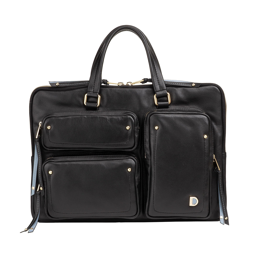 DUDU Borsa Porta PC Donna Elegante in Pelle con Tracolla - Borsa Cartella Laptop da Lavoro con Tasche Organizer, Capiente e Professionale, Porta Computer e Documenti
