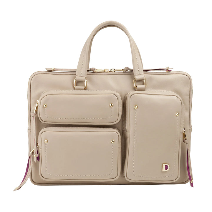 DUDU Borsa Porta PC Donna Elegante in Pelle con Tracolla - Borsa Cartella Laptop da Lavoro con Tasche Organizer, Capiente e Professionale, Porta Computer e Documenti