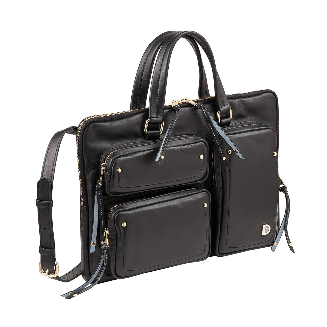DUDU Borsa Porta PC Donna Elegante in Pelle con Tracolla - Borsa Cartella Laptop da Lavoro con Tasche Organizer, Capiente e Professionale, Porta Computer e Documenti