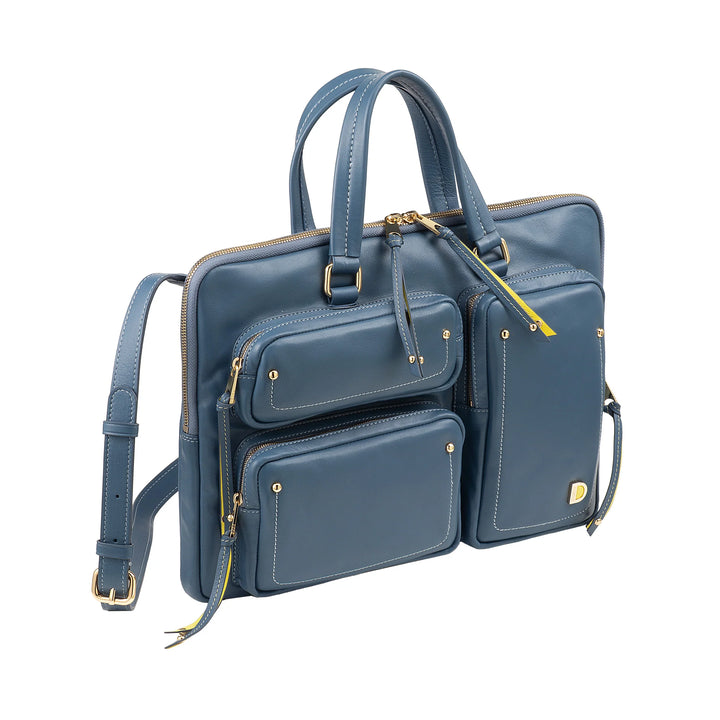 DUDU Borsa Porta PC Donna Elegante in Pelle con Tracolla - Borsa Cartella Laptop da Lavoro con Tasche Organizer, Capiente e Professionale, Porta Computer e Documenti