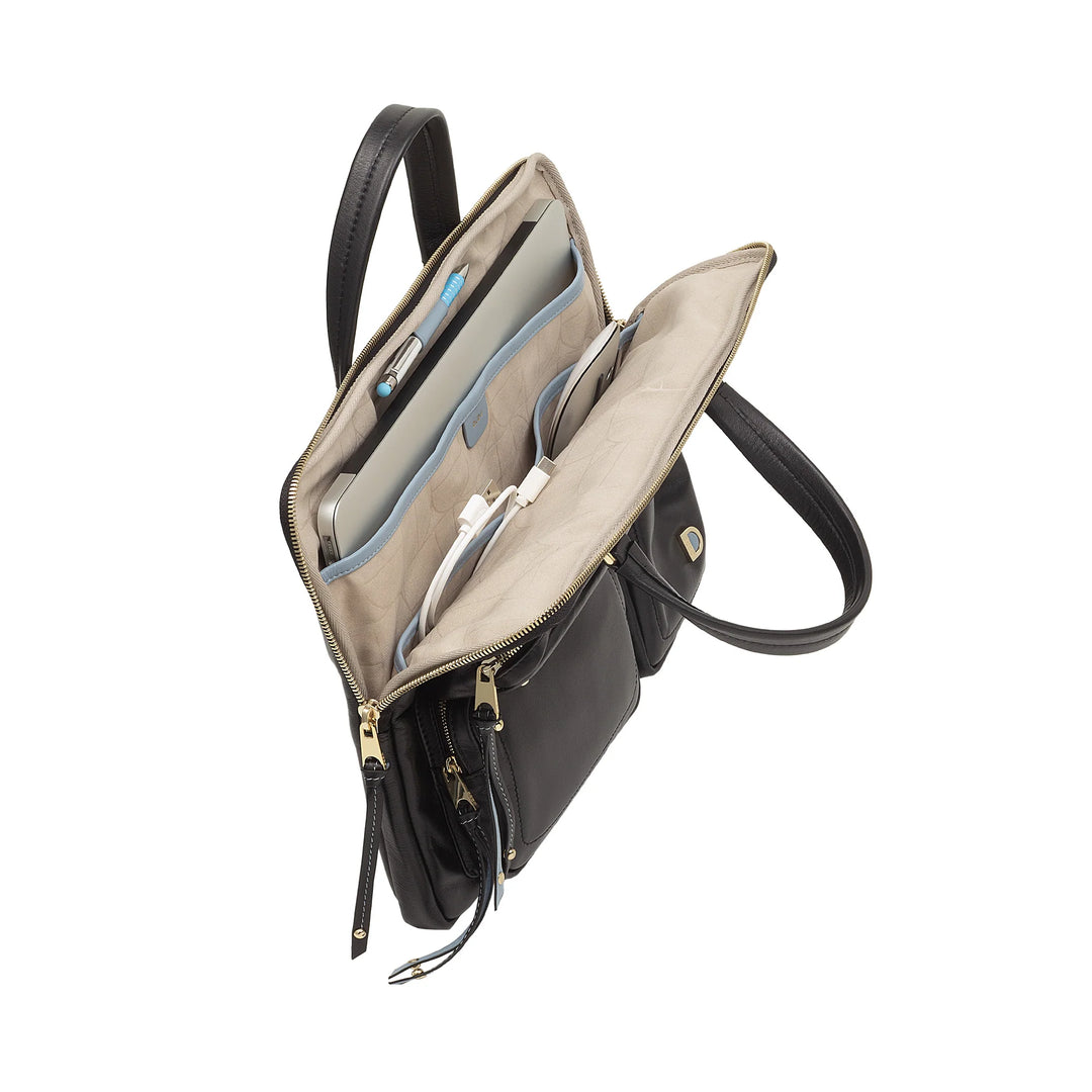 DUDU Borsa Porta PC Donna Elegante in Pelle con Tracolla - Borsa Cartella Laptop da Lavoro con Tasche Organizer, Capiente e Professionale, Porta Computer e Documenti