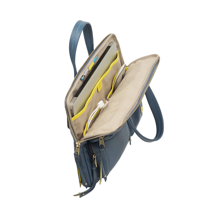 DUDU Borsa Porta PC Donna Elegante in Pelle con Tracolla - Borsa Cartella Laptop da Lavoro con Tasche Organizer, Capiente e Professionale, Porta Computer e Documenti