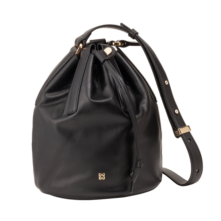 DUDU Grand sac seau en cuir pour femme avec bandoulière réglable et fermeture à cordon – Sac élégant, spacieux et pratique pour un usage quotidien et des occasions spéciales
