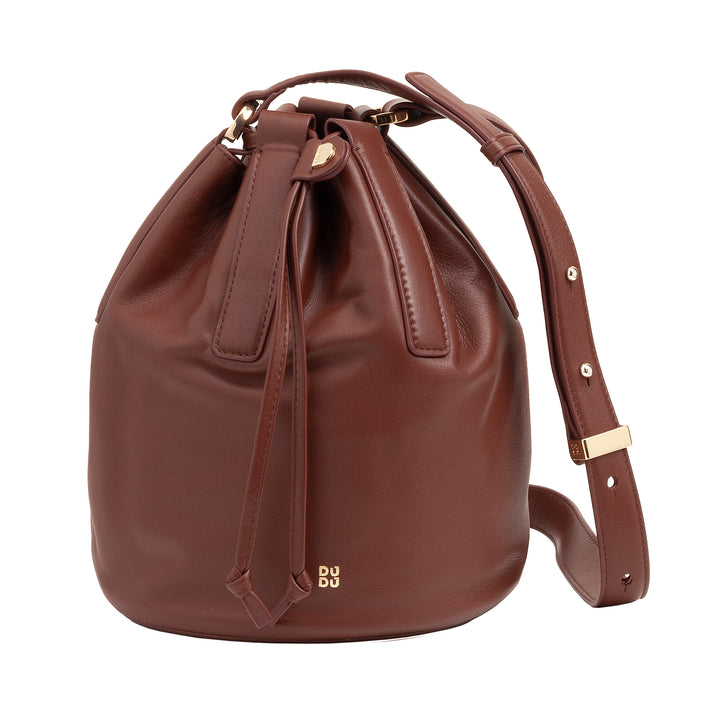 DUDU Grand sac seau en cuir pour femme avec bandoulière réglable et fermeture à cordon – Sac élégant, spacieux et pratique pour un usage quotidien et des occasions spéciales