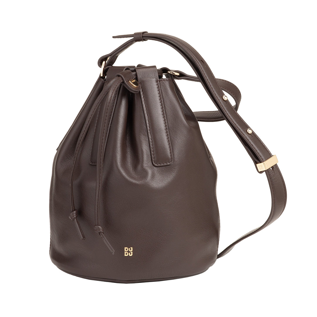 DUDU Grand sac seau en cuir pour femme avec bandoulière réglable et fermeture à cordon – Sac élégant, spacieux et pratique pour un usage quotidien et des occasions spéciales