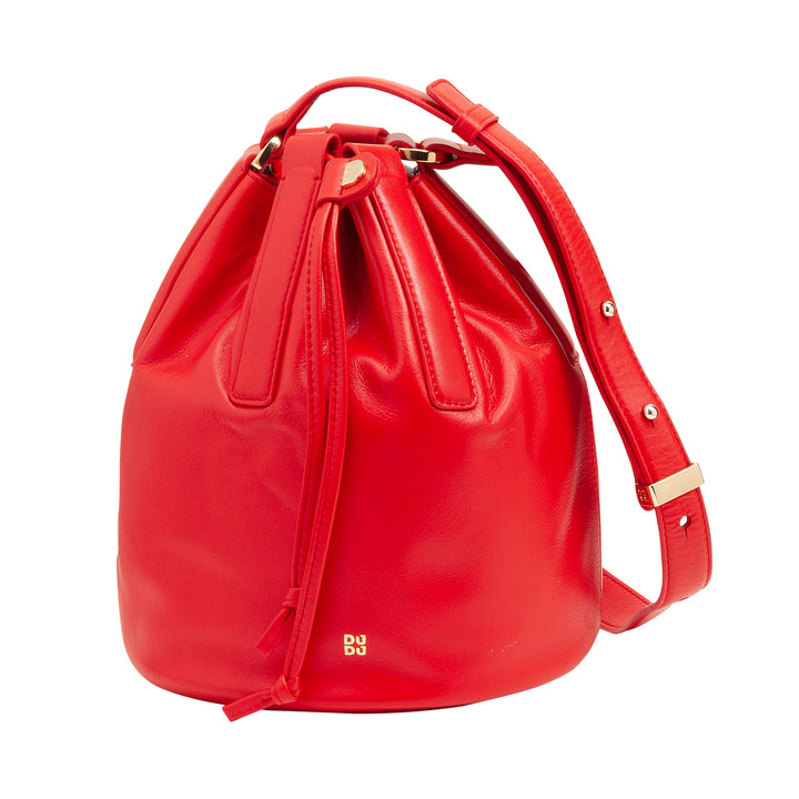 DUDU Grand sac seau en cuir pour femme avec bandoulière réglable et fermeture à cordon – Sac élégant, spacieux et pratique pour un usage quotidien et des occasions spéciales