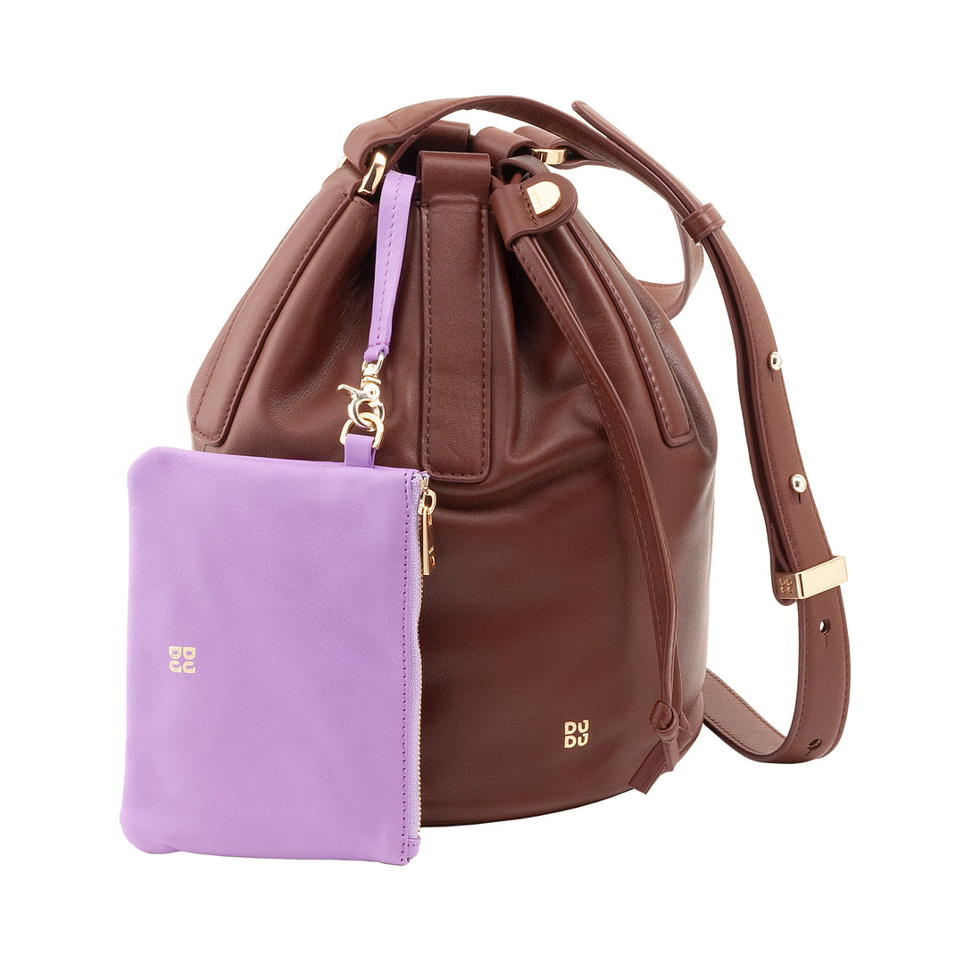 DUDU Grand sac seau en cuir pour femme avec bandoulière réglable et fermeture à cordon – Sac élégant, spacieux et pratique pour un usage quotidien et des occasions spéciales