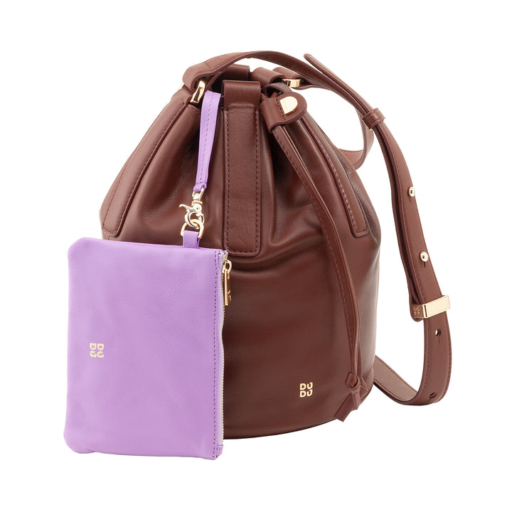 DUDU Grand sac seau en cuir pour femme avec bandoulière réglable et fermeture à cordon – Sac élégant, spacieux et pratique pour un usage quotidien et des occasions spéciales