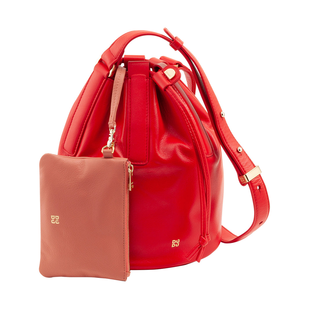 DUDU Grand sac seau en cuir pour femme avec bandoulière réglable et fermeture à cordon – Sac élégant, spacieux et pratique pour un usage quotidien et des occasions spéciales