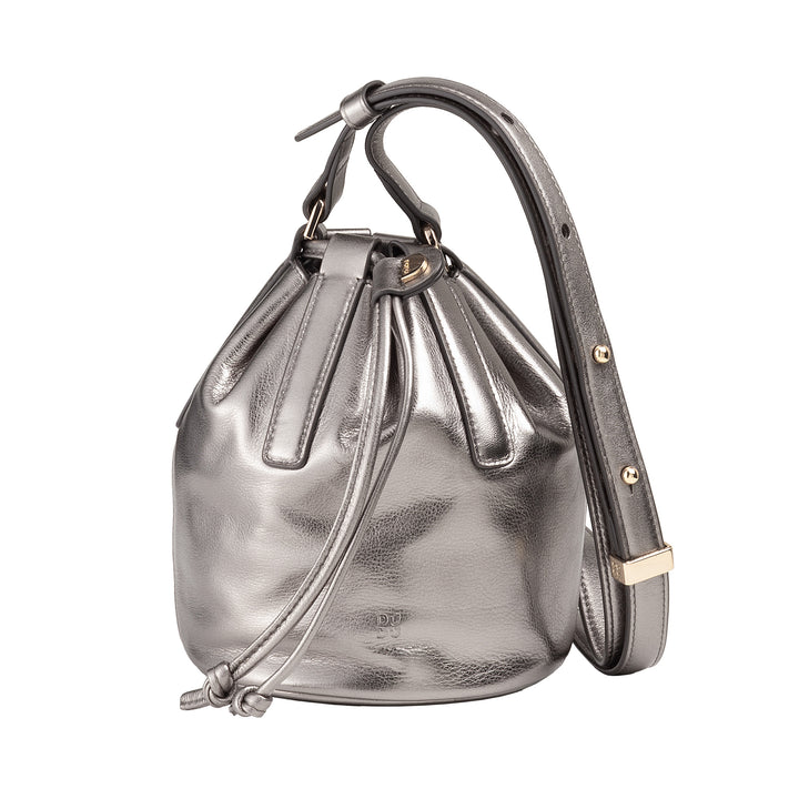 DUDU Petit sac seau pour femme en cuir véritable avec bandoulière réglable et fermeture à cordon - Sac à bandoulière élégant et compact avec cordon de serrage, parfait pour un usage quotidien