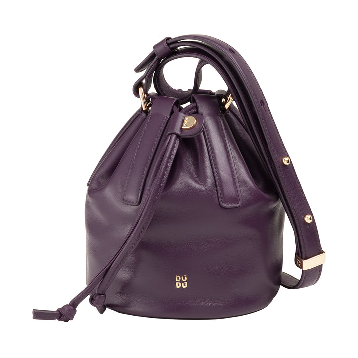 DUDU Petit sac seau pour femme en cuir véritable avec bandoulière réglable et fermeture à cordon - Sac à bandoulière élégant et compact avec cordon de serrage, parfait pour un usage quotidien