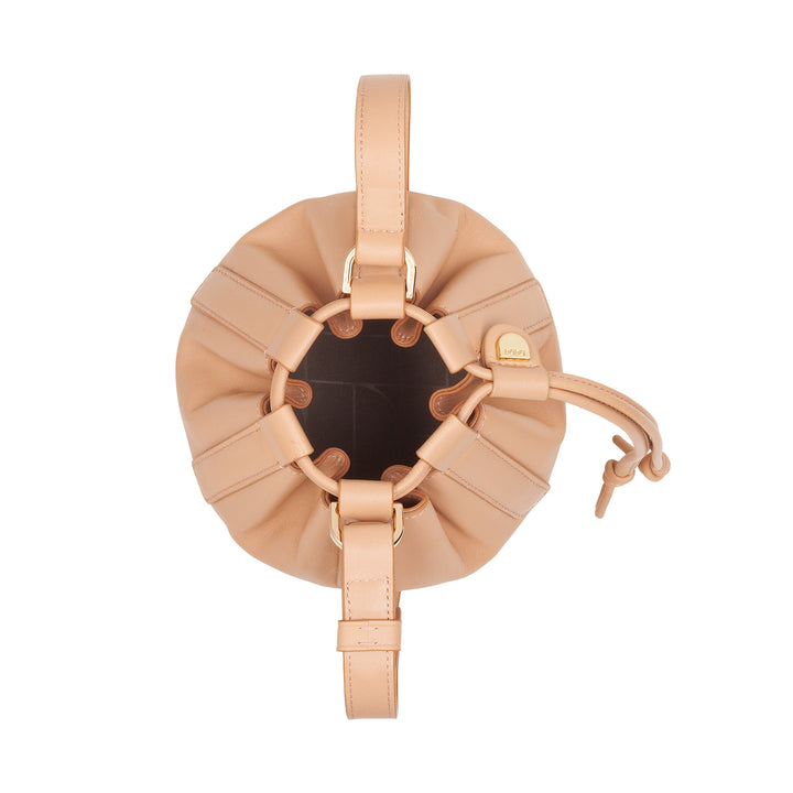 DUDU Petit sac seau pour femme en cuir véritable avec bandoulière réglable et fermeture à cordon - Sac à bandoulière élégant et compact avec cordon de serrage, parfait pour un usage quotidien