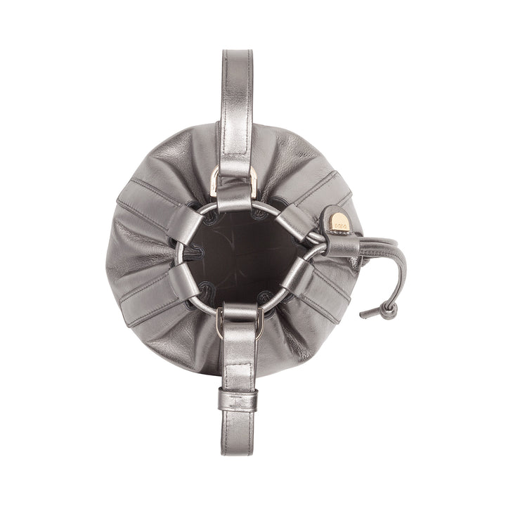 DUDU Petit sac seau pour femme en cuir véritable avec bandoulière réglable et fermeture à cordon - Sac à bandoulière élégant et compact avec cordon de serrage, parfait pour un usage quotidien