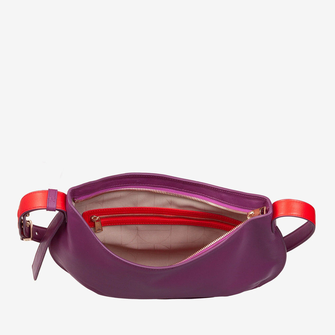 DUDU Borsa a Spalla Morbida Donna Media in Vera Pelle, Borsa Hobo con Spallina Regolabile, Borsetta a Tracolla con Cerniera Zip