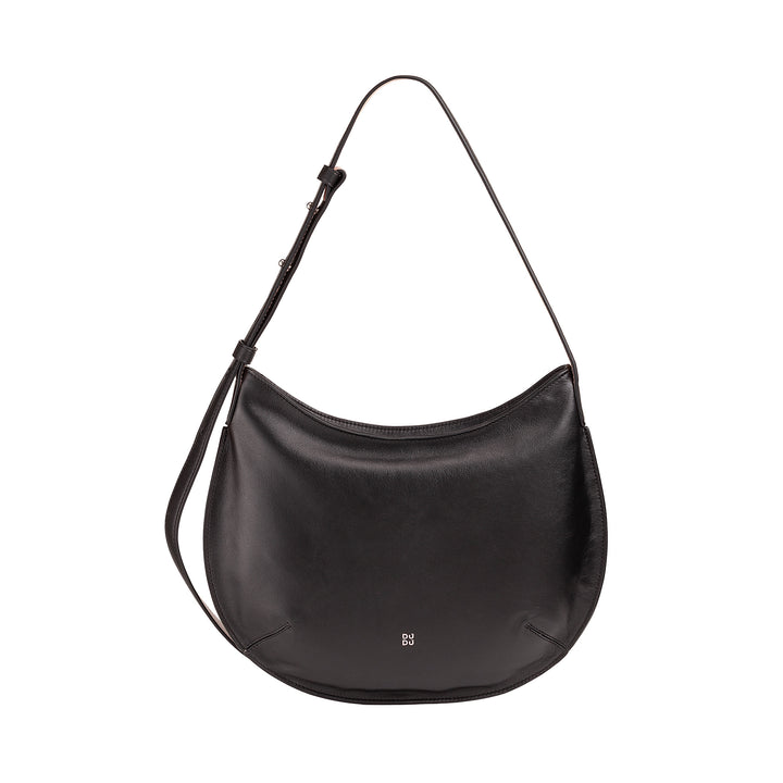 DUDU Sac à bandoulière souple pour femme de taille moyenne en cuir véritable, sac Hobo avec bandoulière réglable, sac à bandoulière avec fermeture éclair