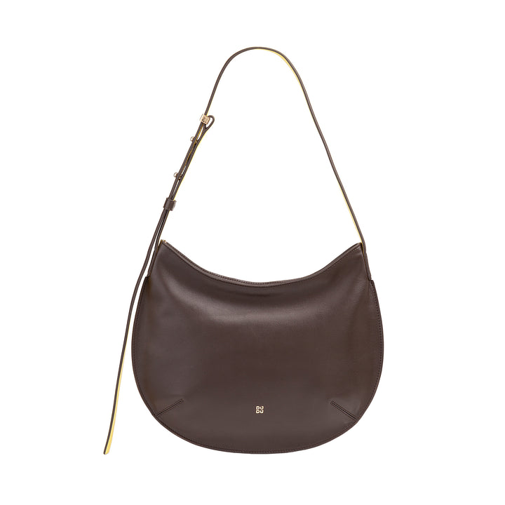 DUDU Sac à bandoulière souple pour femme de taille moyenne en cuir véritable, sac Hobo avec bandoulière réglable, sac à bandoulière avec fermeture éclair
