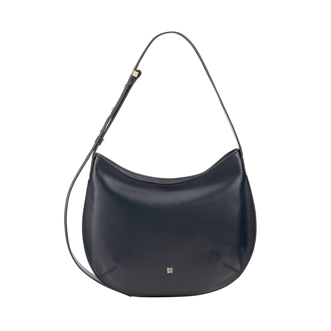 DUDU Sac à bandoulière souple pour femme de taille moyenne en cuir véritable, sac Hobo avec bandoulière réglable, sac à bandoulière avec fermeture éclair