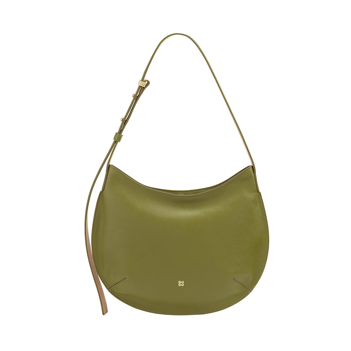 DUDU Sac à bandoulière souple pour femme de taille moyenne en cuir véritable, sac Hobo avec bandoulière réglable, sac à bandoulière avec fermeture éclair