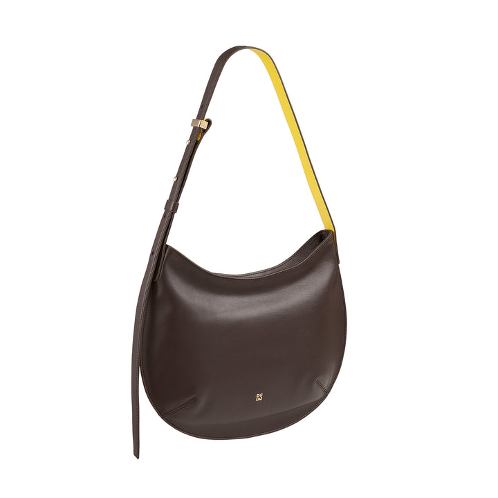 DUDU Sac à bandoulière souple pour femme de taille moyenne en cuir véritable, sac Hobo avec bandoulière réglable, sac à bandoulière avec fermeture éclair