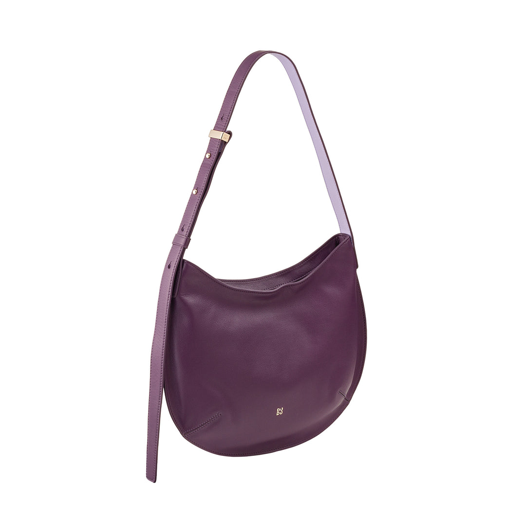 DUDU Sac à bandoulière souple pour femme de taille moyenne en cuir véritable, sac Hobo avec bandoulière réglable, sac à bandoulière avec fermeture éclair