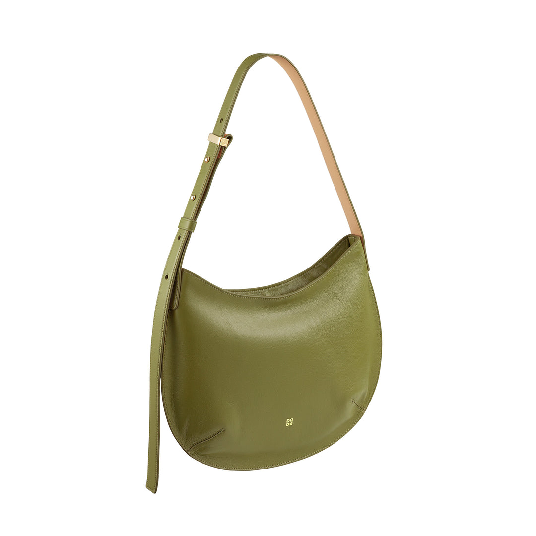DUDU Sac à bandoulière souple pour femme de taille moyenne en cuir véritable, sac Hobo avec bandoulière réglable, sac à bandoulière avec fermeture éclair