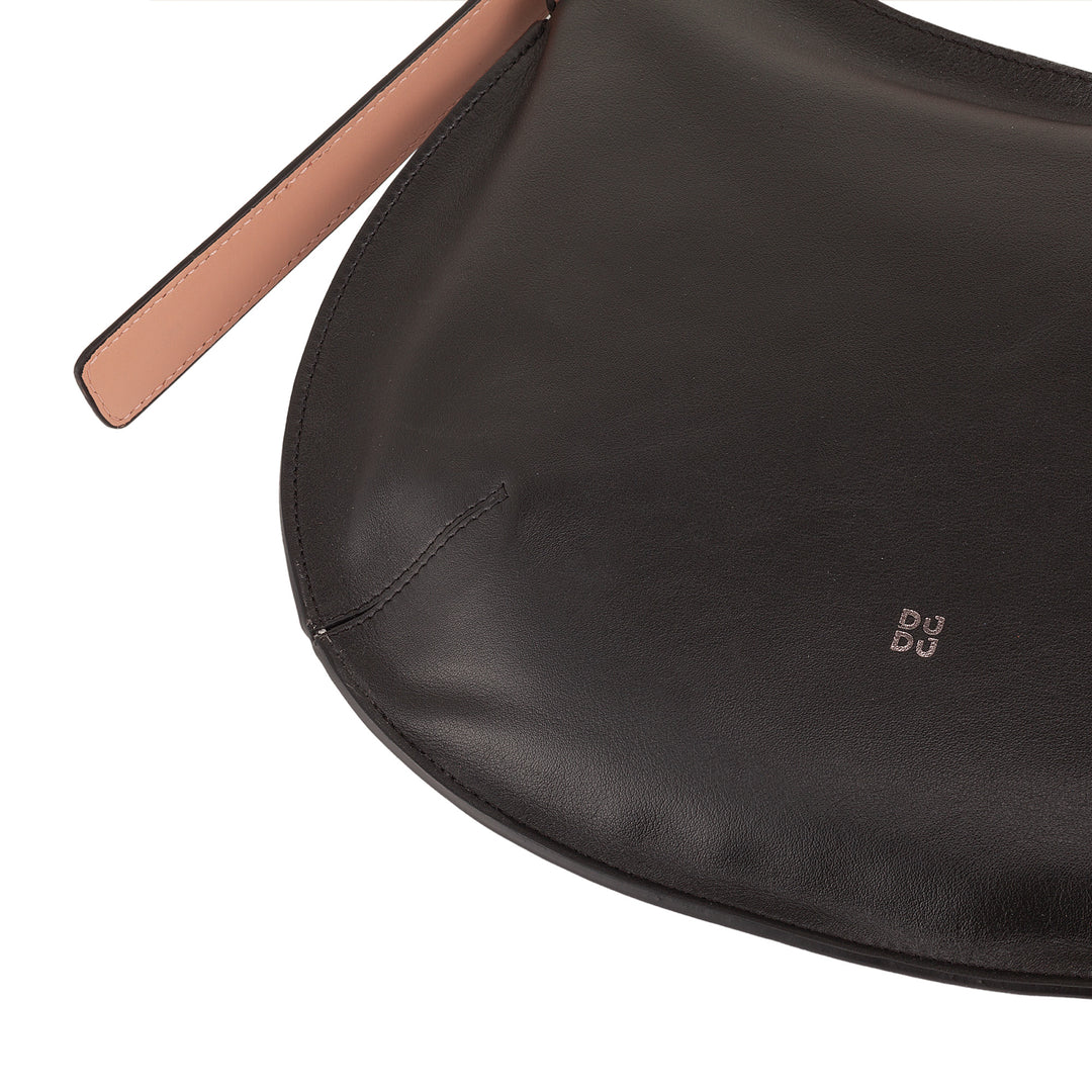 DUDU Sac à bandoulière souple pour femme de taille moyenne en cuir véritable, sac Hobo avec bandoulière réglable, sac à bandoulière avec fermeture éclair