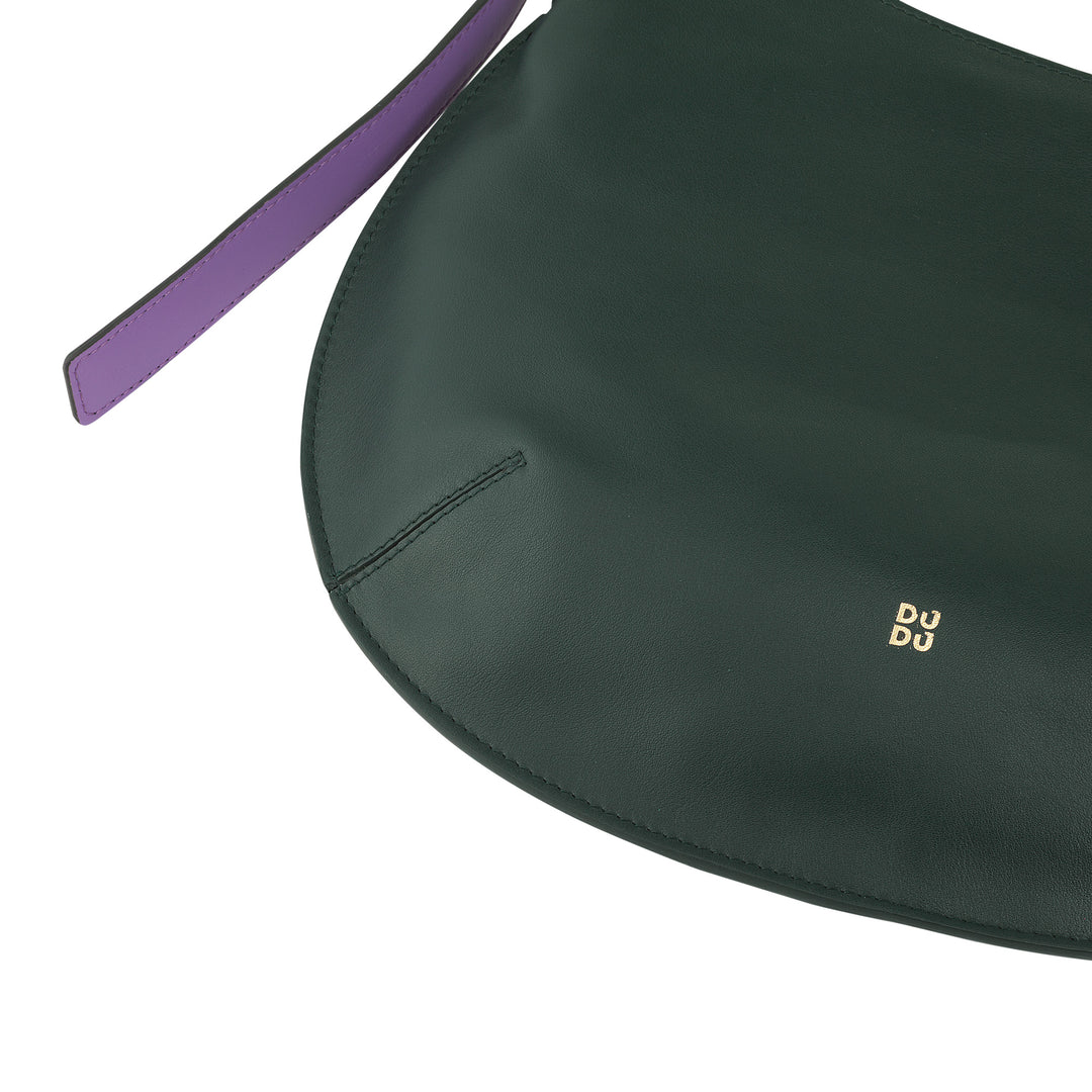 DUDU Sac à bandoulière souple pour femme de taille moyenne en cuir véritable, sac Hobo avec bandoulière réglable, sac à bandoulière avec fermeture éclair