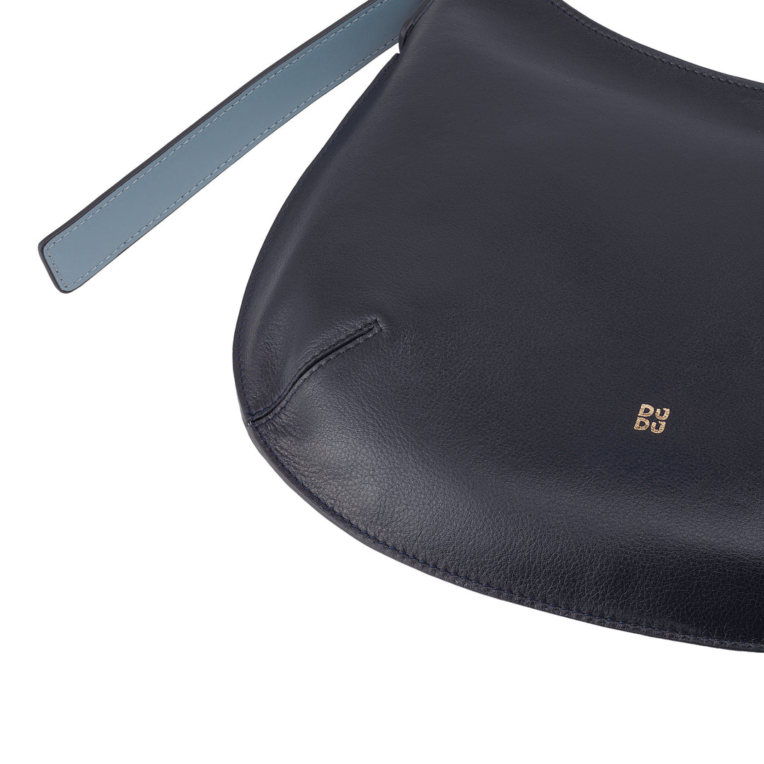 DUDU Sac à bandoulière souple pour femme de taille moyenne en cuir véritable, sac Hobo avec bandoulière réglable, sac à bandoulière avec fermeture éclair