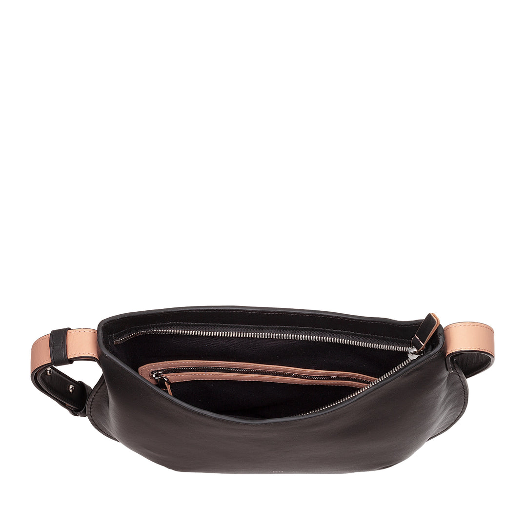 DUDU Sac à bandoulière souple pour femme de taille moyenne en cuir véritable, sac Hobo avec bandoulière réglable, sac à bandoulière avec fermeture éclair