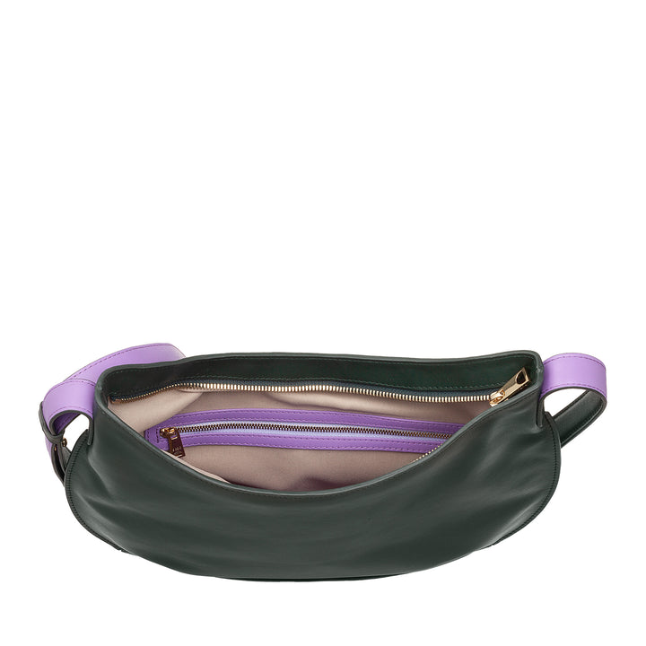 DUDU Sac à bandoulière souple pour femme de taille moyenne en cuir véritable, sac Hobo avec bandoulière réglable, sac à bandoulière avec fermeture éclair