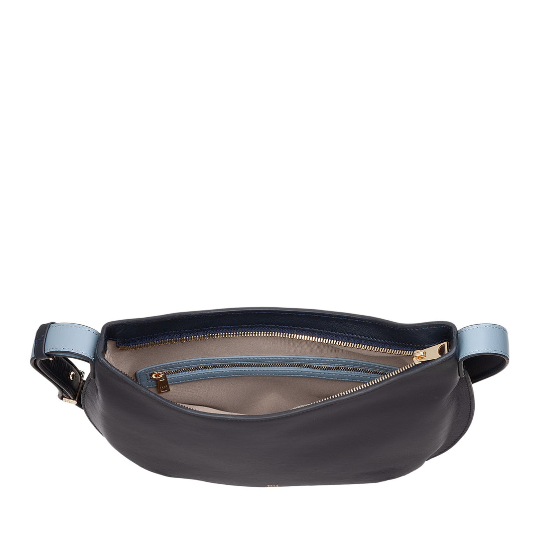 DUDU Sac à bandoulière souple pour femme de taille moyenne en cuir véritable, sac Hobo avec bandoulière réglable, sac à bandoulière avec fermeture éclair