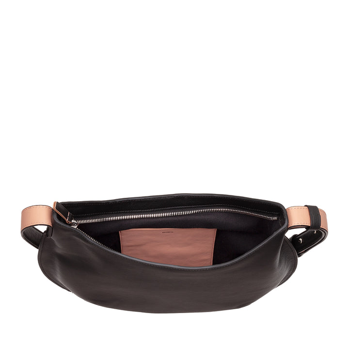 DUDU Sac à bandoulière souple pour femme de taille moyenne en cuir véritable, sac Hobo avec bandoulière réglable, sac à bandoulière avec fermeture éclair