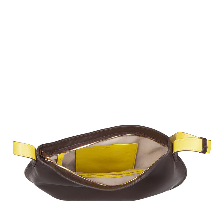 DUDU Sac à bandoulière souple pour femme de taille moyenne en cuir véritable, sac Hobo avec bandoulière réglable, sac à bandoulière avec fermeture éclair