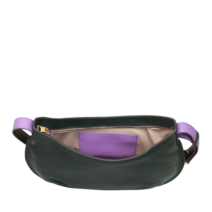 DUDU Sac à bandoulière souple pour femme de taille moyenne en cuir véritable, sac Hobo avec bandoulière réglable, sac à bandoulière avec fermeture éclair
