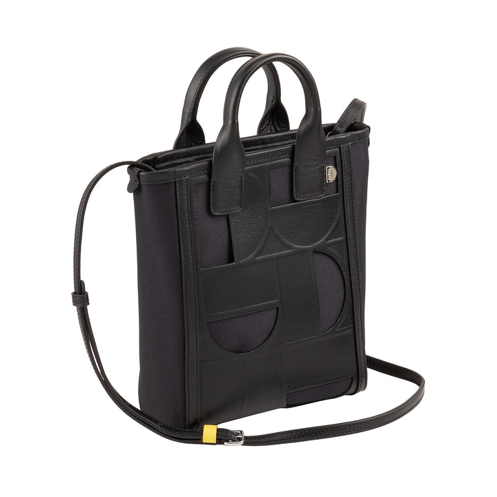 DUDU Sac fourre-Tout en Cuir et Tissu pour Femme - Sac à Main, Sac à bandoulière au Design géométrique, Shopping élégant et Polyvalent pour Un Usage Quotidien