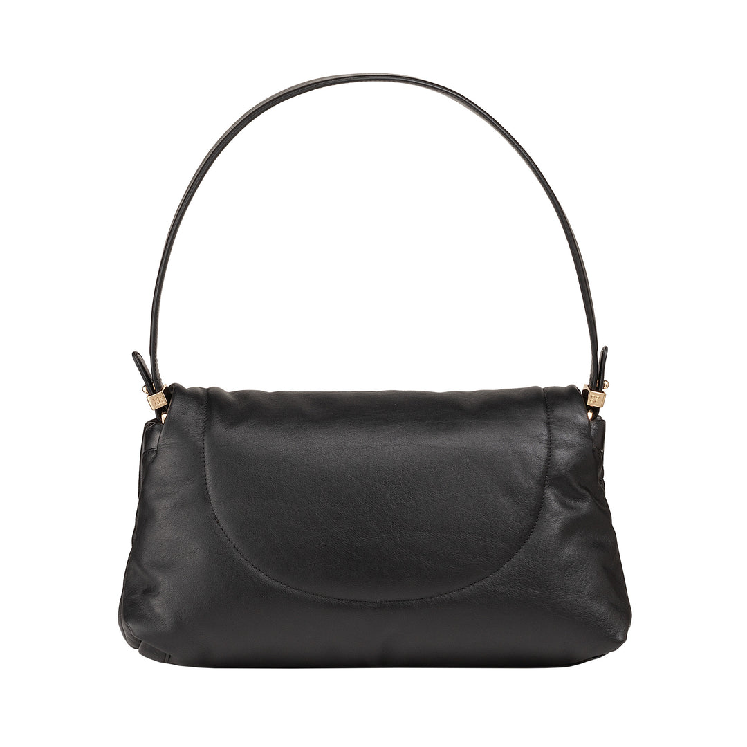 DUDU Sac Femme en Cuir Souple, Sac à Bandoulière Rembourré, Sac à Main Matelassé avec Bandoulière Amovible et Rabat