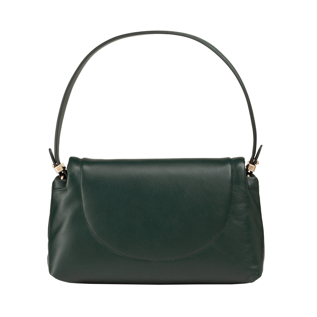 DUDU Sac Femme en Cuir Souple, Sac à Bandoulière Rembourré, Sac à Main Matelassé avec Bandoulière Amovible et Rabat