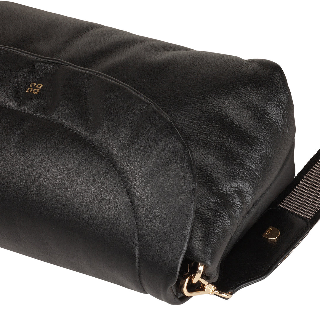DUDU Sac Femme en Cuir Souple, Sac à Bandoulière Rembourré, Sac à Main Matelassé avec Bandoulière Amovible et Rabat